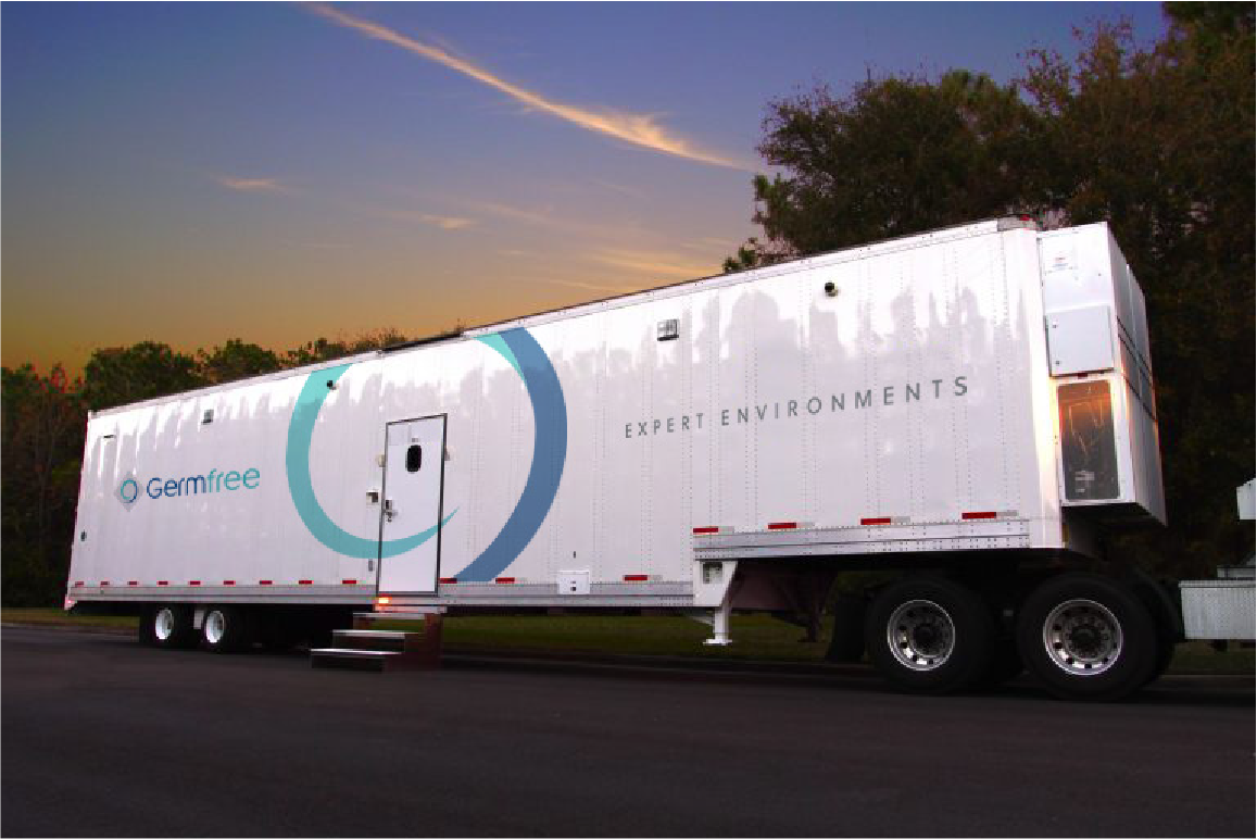 Germfree’s mobile facilities offer full-laboratory capability with the unique benefits of rapid deployment. Labs can be moved quickly to meet changing needs during crises, facility renovations, or to meet surge capacity needs.