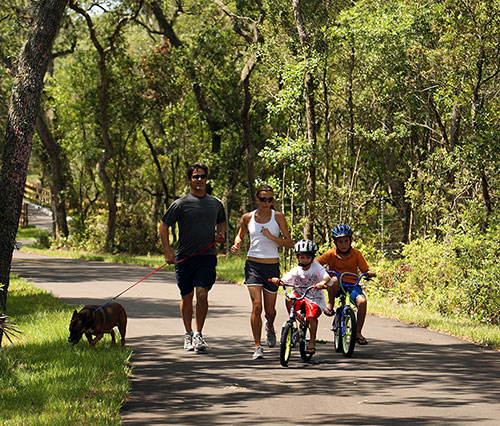 Family on a trail