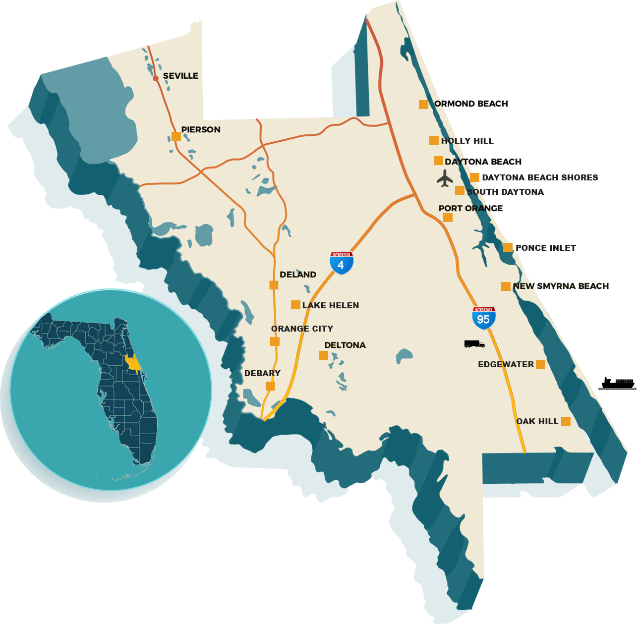 Volusia County Map